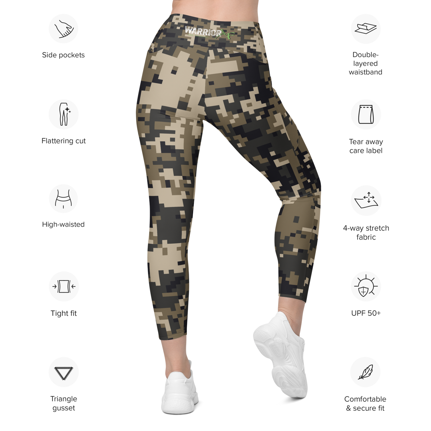 Warrior AF: Women Warrior's Leggings With Pockets (Digi Camo Edition)