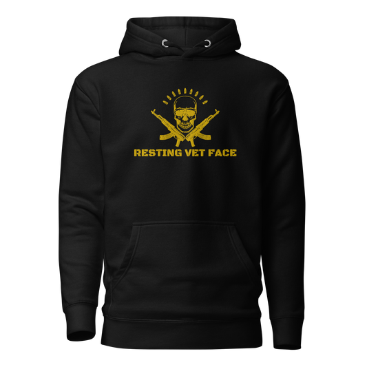 Warrior AF: Resting Vet Face Unisex Hoodie (Gold Edition)