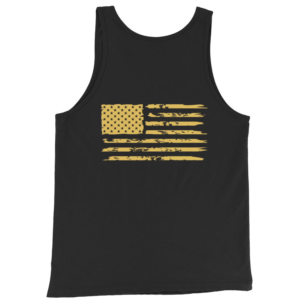 Warrior AF: Resting Vet Face Unisex Tank Top (Gold Edition)